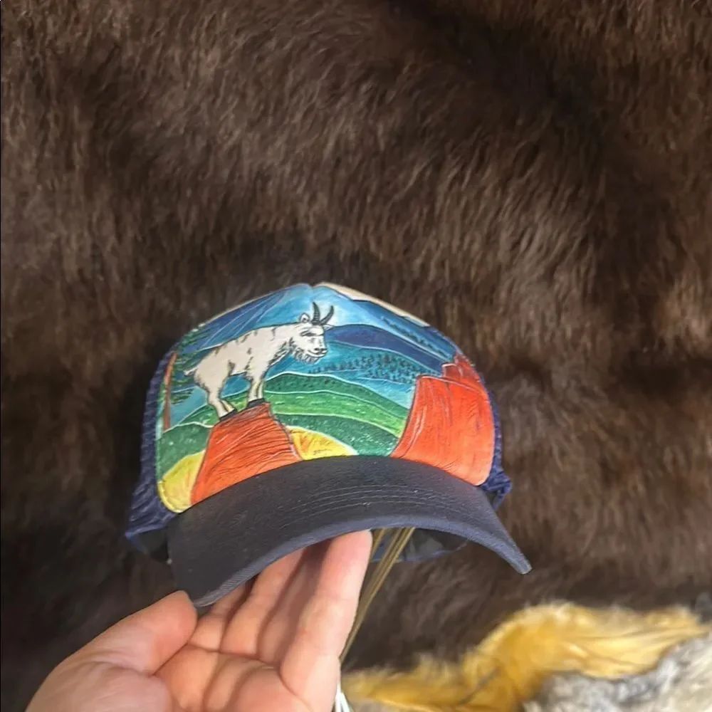 Colorful Goat Trucker Hat by Sun City OS (5165)